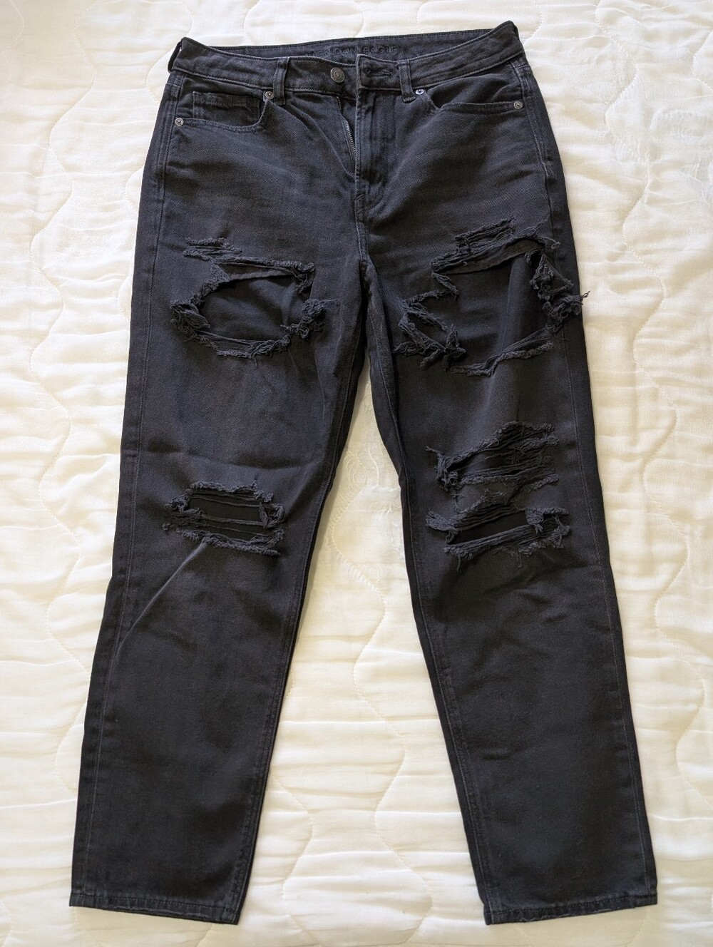 AE Black Distressed Boyfriend Jeans